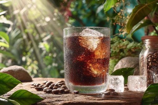 氷と泡がきらめくリフレッシングな一杯 氷と泡がきらめくリフレッシングな一杯の写真