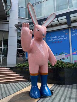 うさぎ うさぎ タイ,セントラルバンナー,マスコットの写真素材