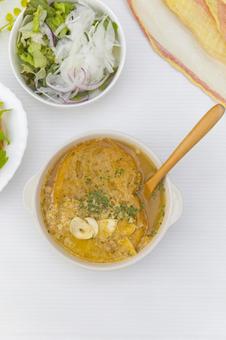 ソパデアホ にんにくスープ,ソパデアホ,にんにくの写真素材