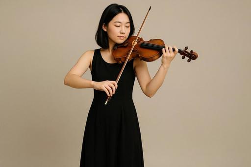 バイオリンを演奏する女性 バイオリンを演奏する女性の写真