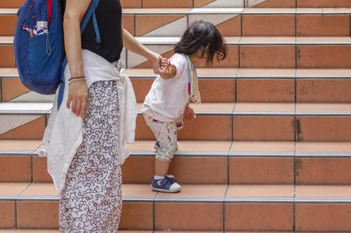 1 year old girl going up the stairs, JPG 1 year old girl going up the stairs, an infant, girl, stage, JPG