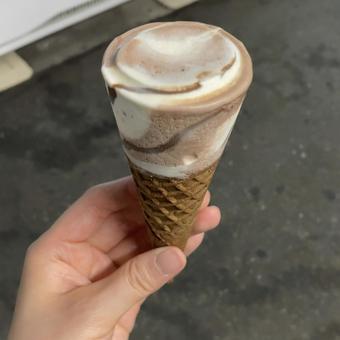 Fresh tiramisu ice cream cone, JPG Fresh tiramisu ice cream cone, JPG