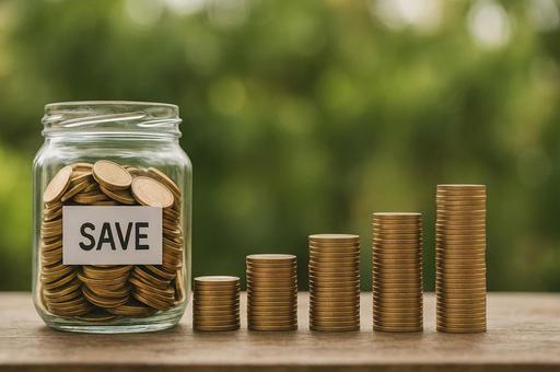 コインで目指す貯金目標 コインで目指す貯金目標の写真