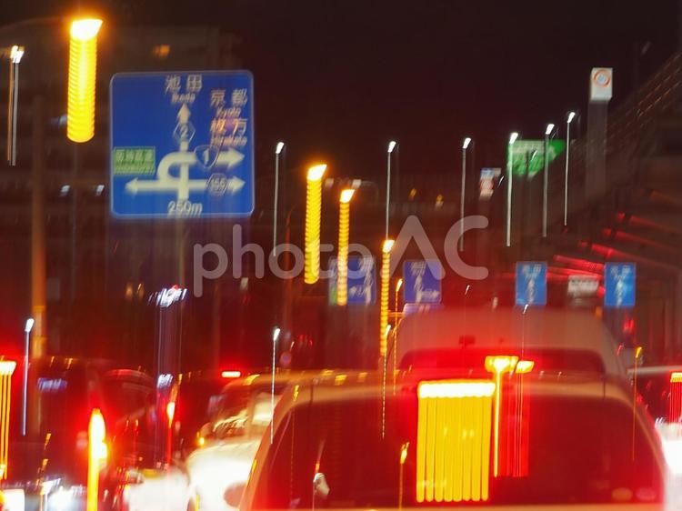 渋滞のイメージ 渋滞,イメージ,夜の写真素材