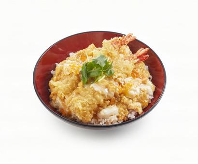 卵とじ天丼 卵とじ天丼 卵とじ天丼,海老天,丼の写真素材