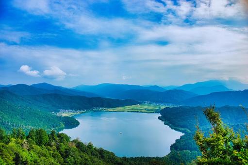 賤ヶ岳 風景 賤ヶ岳 風景 山頂,グリーン,晴れの写真素材