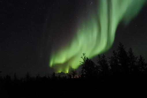イエローナイフの美しいオーロラ イエローナイフの美しいオーロラの写真