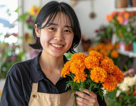 花屋でアルバイトの写真