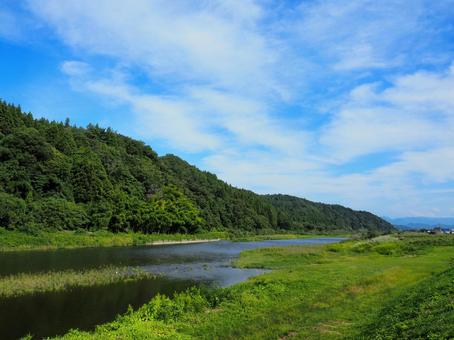 夏の景色54 夏の景色54 川,清流,川辺の写真素材
