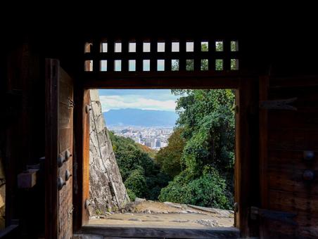 城門 城門,秋,松山城の写真素材