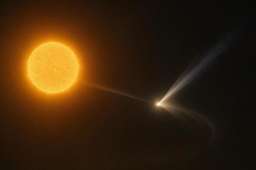 近日点の彗星と太陽 近日点の彗星と太陽の写真