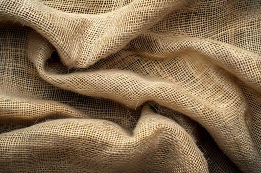 ヴィンテージ感漂う生成りの麻布テクスチャの写真