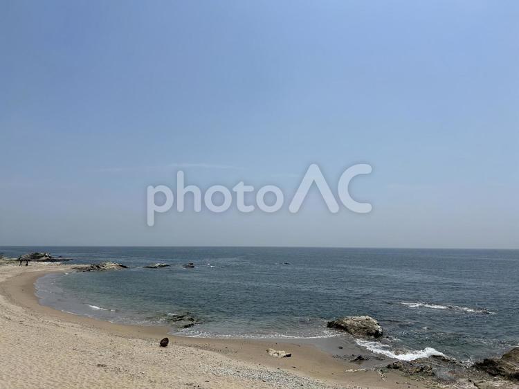 水平線と砂浜　伊勢湾 海,水平線,砂浜の写真素材