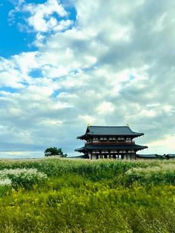 平城京 平城京 平城京跡,朱雀門,奈良の写真素材