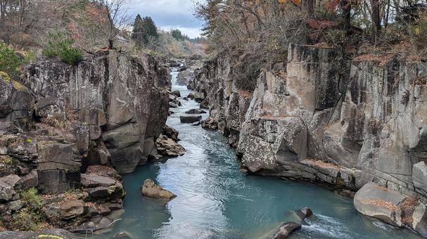 岩手県の厳美渓 岩手県の厳美渓の写真