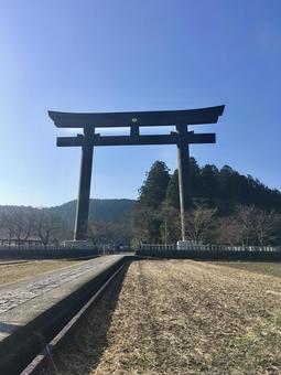 大斎原大鳥居(熊野本宮大社旧社地) 大斎原大鳥居(熊野本宮大社旧社地) 大斎原,大鳥居,旧社地の写真素材
