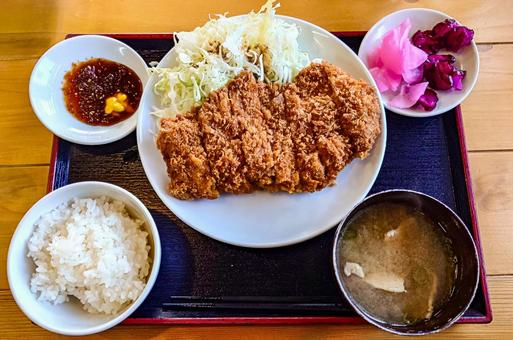 ロースカツ定食 とんかつ定食,トンカツ,ロースカツの写真素材