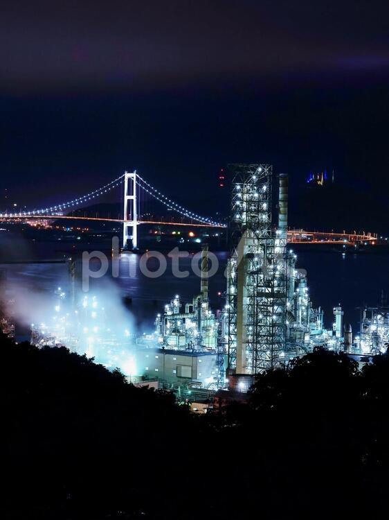 美しい室蘭の夜景 室蘭八景,空,青空の写真素材