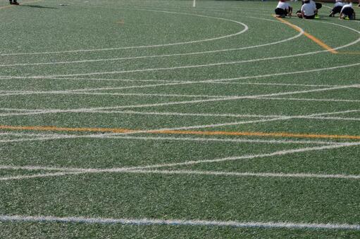 手入れされた人工芝 人工芝,芝生,トラックの写真素材