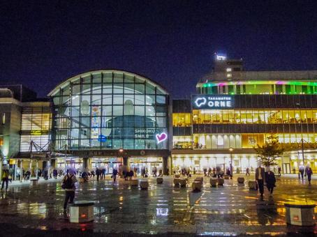 【香川県】JR高松駅 jr高松駅,高松駅,夜の写真素材