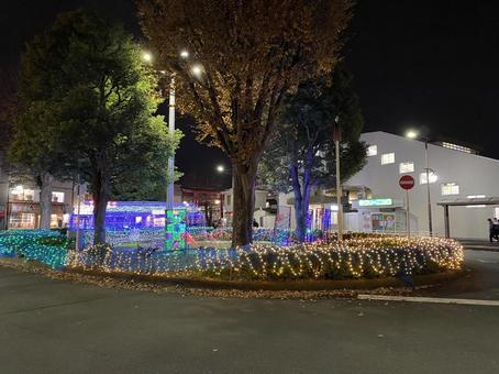 Illuminations in front of Higashi-Fushimi Station Illuminations in front of Higashi-Fushimi Station