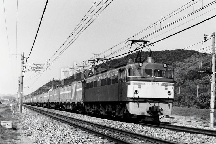 高速貨物列車をけん引するEF65形 鉄道写真,ef65形,電気機関車の写真素材