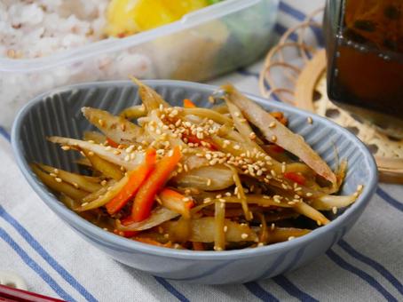 きんぴらごぼう.1 きんぴらごぼう,ごぼう,副菜の写真素材