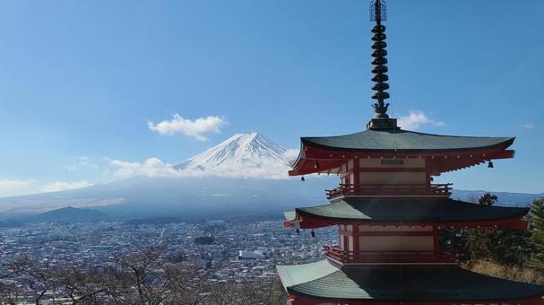 日本の代表 景色 日本の代表 景色 富士山,青空,山の写真素材