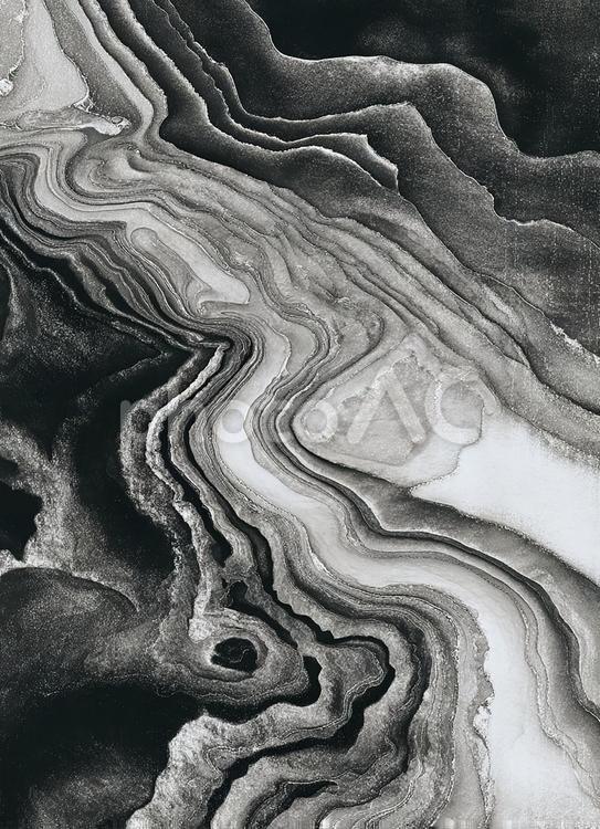 渦を巻くモノクロの抽象アート 抽象,液体,墨の写真素材