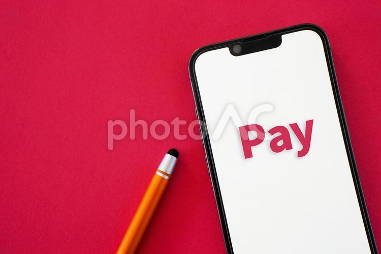 スマホ決済のイメージ スマホ決済,キャッシュレス,キャッシュレス決済の写真素材