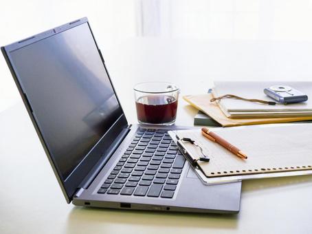 Photo, laptop, sales slip, binder, 