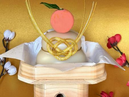 三方にのせた鏡餅 お正月,鏡餅,正月飾りの写真素材