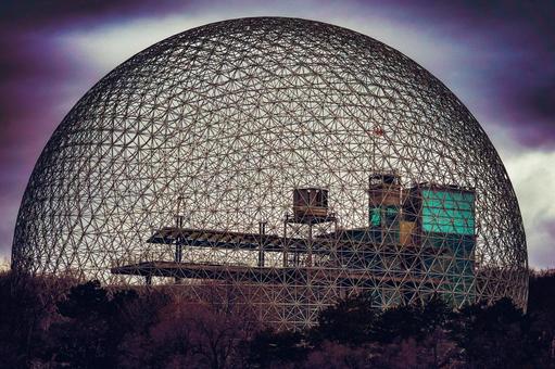 幻想的な球体建築 バイオスフィア,モントリオール,カナダの写真素材