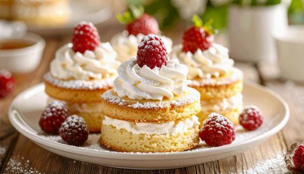 美味しそうなラズベリーのケーキ 美味しそうなラズベリーのケーキの写真