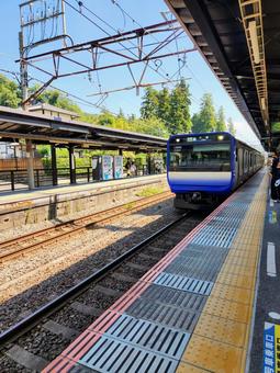 横須賀線 横須賀線 jr,横須賀線,北鎌倉駅の写真素材