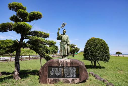 岳の新太郎像 岳の新太郎像 新太郎,岳の新太郎さん,民謡の写真素材