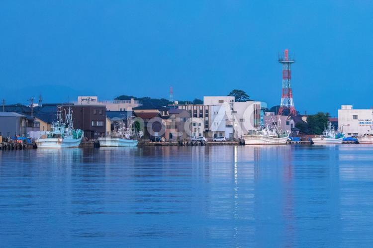 福井県坂井市三国町の港風景 福井,三国,港の写真素材