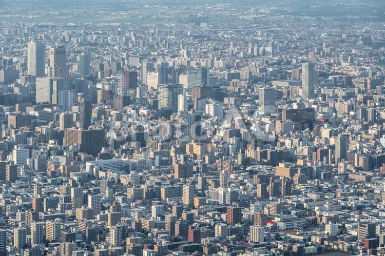 藻岩山から見た札幌の街 ビジネスイメージ,風景,北海道の写真素材