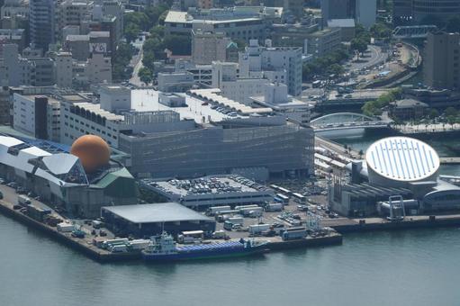 港湾都市の全景 港,港湾,海の写真素材
