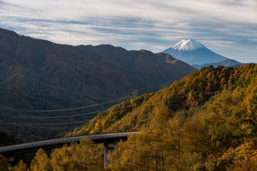 富士山と紅葉 富士山,紅葉,秋の写真素材