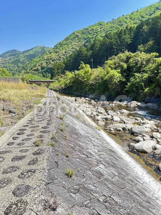 新宮市　高田川　清流 高田川,河川敷,清流の写真素材