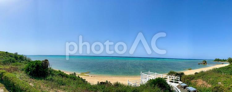 沖縄の海　今帰仁村 海,今帰仁村,砂浜の写真素材