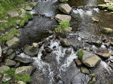 渓谷 川 渓谷 川 神越渓谷,ニジマス,釣りの写真素材