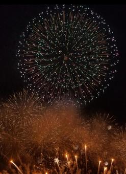 花火(緑) 花火(緑)の写真