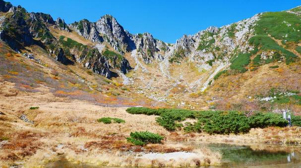 千畳敷カール全景 千畳敷カール,山,秋の写真素材