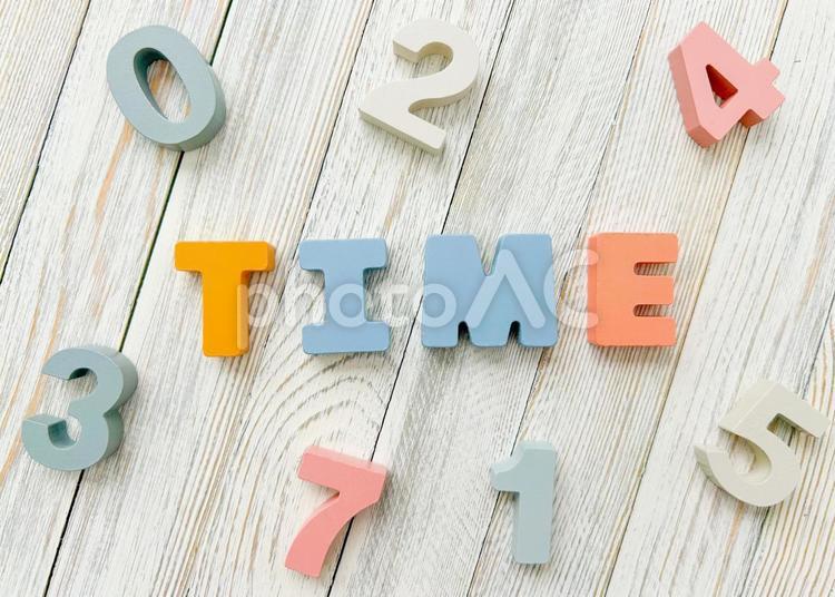 数字と時間　TIME 時間,time,時の写真素材