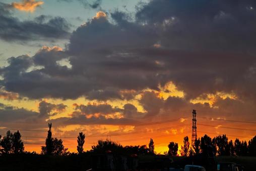 夕焼け 2025/8/3 夕焼け 2025/8/3 夕焼け,夕暮れ,夕方の写真素材