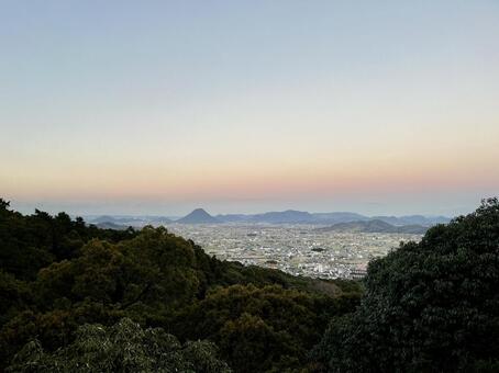 香川の街並み　金毘羅宮からの景色 香川,金毘羅宮,街並みの写真素材