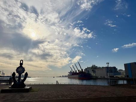 千葉みなと駅側の湾 千葉,みなと,駅の写真素材