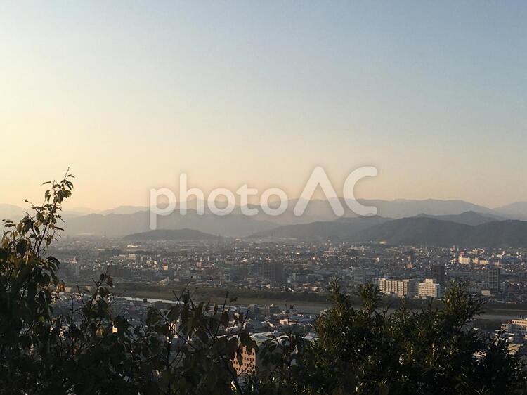 夕方の風景 風景,遠景,空の写真素材